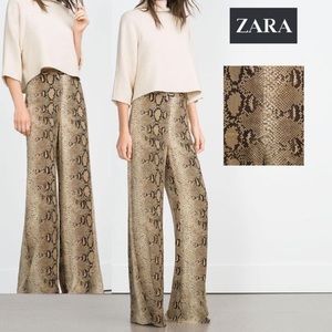 Snake skin Zara wide leg trousers.